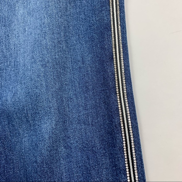 J Brand Jules Rhinestone Tuxedo Stripe Straight Leg Jeans in Urbanite Sz 26 - Picture 5 of 16